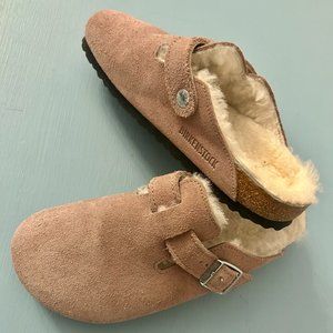 Boston Shearling Suede Leather/Shearling Pink Clay